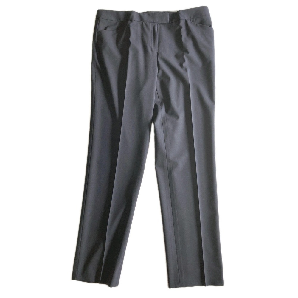 Lafayette 148 New York Pant Women 12 Ink Navy Blue Wool Stretch Irving Dress NWT
